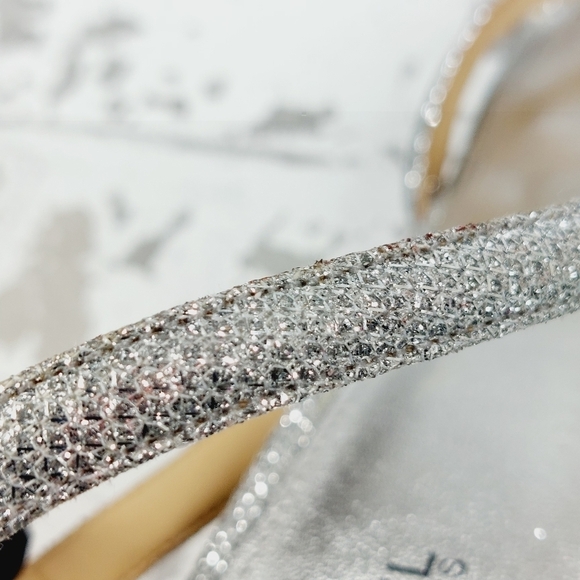 NEW Michael Kors Silver Slip On Buckle Slingback Summer Heeled Sandals O756 - Picture 12 of 13